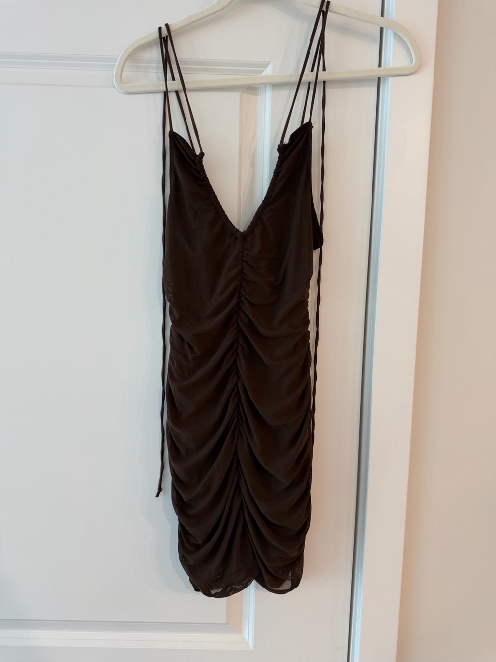 Motel Rocks Black Ruched Mini Slip Dress
